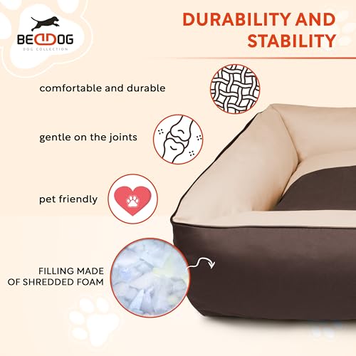 BedDog Hundebett MAX L bis XXXL, 10 Farben wählbar, Hundekissen Hundesofa Hundekorb,anthrazit XXL ca. 120×85 cm - 8